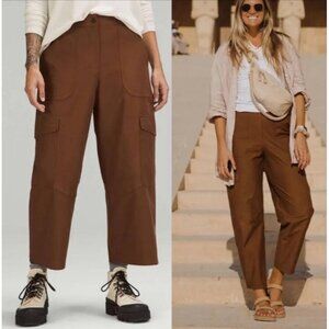 Lululemon Light Utlitech Cargo Pocket High-rise Crop Pants Womens 30 Brown